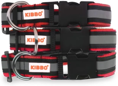 KIBBO Reflective Strip Super Quality Nylon Lightweight and Flexible Dog Everyday Collar(Medium, Red)