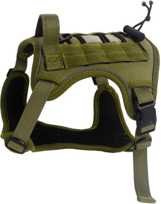 PetJoy Dog Harness No Pull Adjustable Reflective Dog Vest with Metal Buckle & Handle Dog Training Harness(Medium, ARMY GREEN)