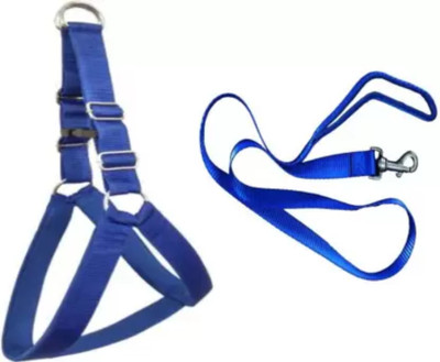 BODY BUILDING GOOD QUALITY BLUE COLOR DOG BODY BELT SET Dog Harness & Leash(Medium, Multicolor)