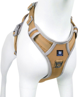 Hank Dog Harness -- Oxford Fabric - 4 Adjustable Buckles - Dog Training Harness(Medium, Khaki gray)