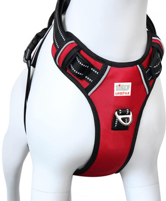 ZIGLY Lifestyle Scarlet Adjustable Padded Dog Harness Dog Buckle Harness(Small, Red)