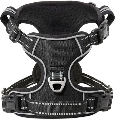 Cocker No Pull Dog Harness Adjustable Reflective Comfortable Dog Safety Harness(Small, Black)