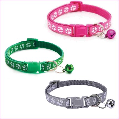 Litvibes Cat Collars With Bell,Kitten & Small Puppies Adjustable Safe For Cats Paw Print Dog & Cat Break Away Collar(Small, Multicolor)
