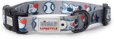 ZIGLY Lifestyle Doodle Adjustable Dog Collar for Dog Neck Belt | Strong Collar for Dog Everyday Collar(Large, Grey)