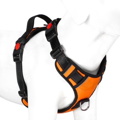 TRUE DAWG Dog Harness Belts for Small Dogs - No Choke, Night Reflective - Dog Standard Harness(Small, Orange)