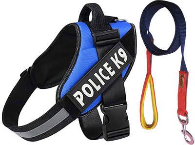 Petshop7 K9 Safty Dog harness with multicolour Leash Dog Harness & Leash(Small, Blue)