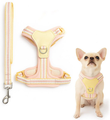 Petbabas Pastel dog harness Dog Harness & Leash(Medium, peach)