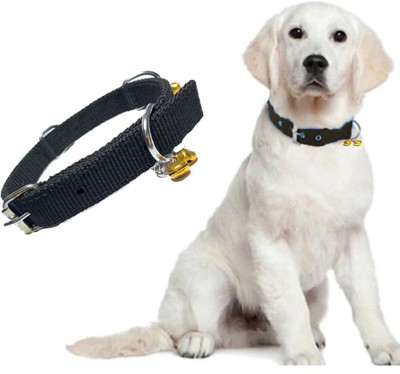 BBFLAMINGO Adjustable Dog Cat Collar with Bell Charm - Dog & Cat Everyday Collar(Small, Black)