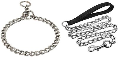 Tame Love Choke Collar and Handle Padded leash chain for adult dog of all breeds. Dog Collar & Chain(Medium, Black)