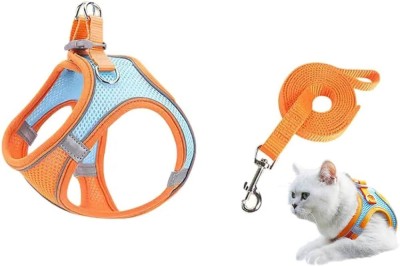ECAPT Dog & Cat Harness & Leash(Medium, orange)
