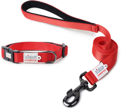 ZIGLY Lifestyle Classic Padded Dog Collar & Leash Set - X Small - Red Dog Collar & Leash(Extra Small, Red)
