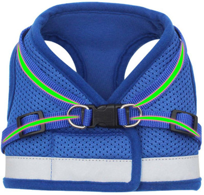 KUBER INDUSTRIES Reflective Dog Harness With Adjustable Leash|Large Size|Blue Dog Harness & Leash(Large, Blue)