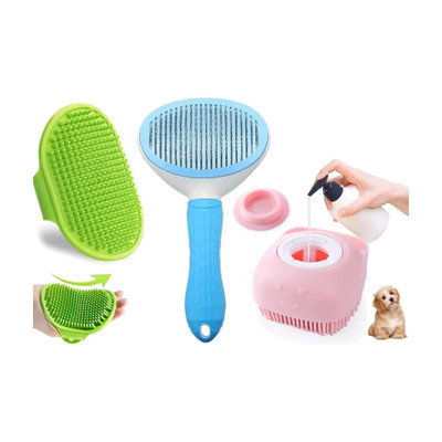 TrendKart Dog Grooming Kit - Pet Grooming Kit - Dog Combo Set - Dog Brush Combo - Dog Kit Slicker Brushes for  Dog & Cat