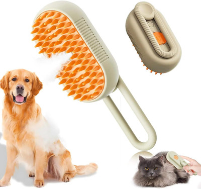 Estervig Pet Steam Brush for Grooming and Shedding, 3-in-1 Dog and Cat Hair Removal Comb Electronic Comb for  Dog & Cat