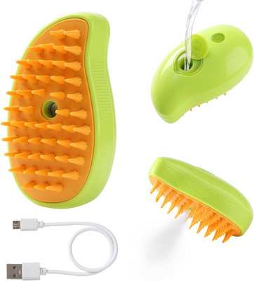 Paw N Pet 3 in 1 Cat Steam Brush for Dogs and Cats (Mango Shape), Cleaning Grooming Brush Electronic Comb for  Dog & Cat