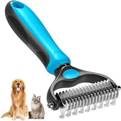 Doggifys Pet Grooming Deshedding Tool, Dematting Comb Removes Loose Hair, Mats & Tangles Shedding Blade for  Dog & Cat