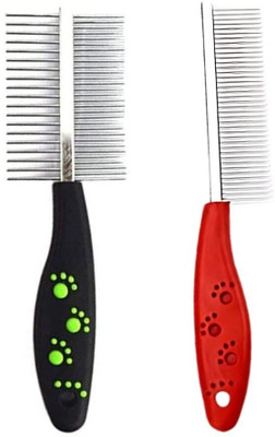 Petfun Havy Duty Double Side and Single Stainless Steel Comb Steel Dog Basic Comb for  Dog & Cat