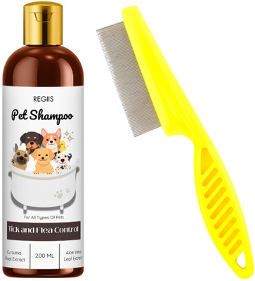 Regiis Shampoo & Flea Comb, Pack of 2 Slicker Brushes for  Dog, Cat