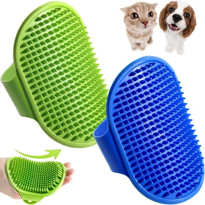 First Play Bath & Deshedding Hand Brush For Dogs & Cats I Massage Rubber Bristles for Pets Curry Comb for  Dog