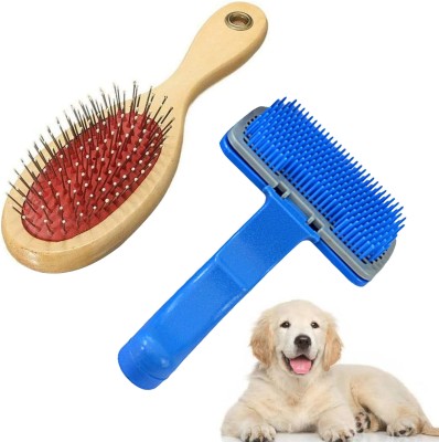 Emily Pets Pack of 2 Dog Grooming Kit -Dog Slicker Brush and Dogs & Pet Grooming Brush Slicker Brushes for  Dog & Cat