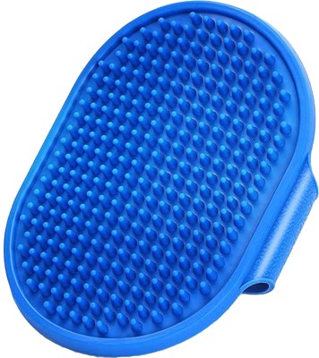 WROSHLER ADJUSTBLE BLUE Rubber hand Bath Brush for Dogs, Cats, Rabbit Curry Comb for  Dog & Cat