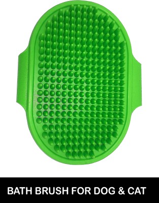 WROSHLER ADJUSTBLE GREEN Rubber Hand Bath Brush For Dogs, Cats, Rabbit [color may very] Curry Comb for  Dog & Cat