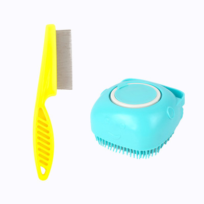 Regiis REGIIS Flea Comb & Shampoo Dispensing Bath Brush, Pack of 2 Basic Comb for  Dog, Cat