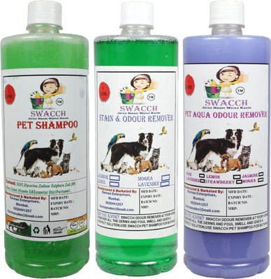 swacch Shampoo(Neem Alovera)+Deodorizer(Jasmine)+Stain Remover(Lavender) (pack of 3) Pet Conditioner(3000 ml)