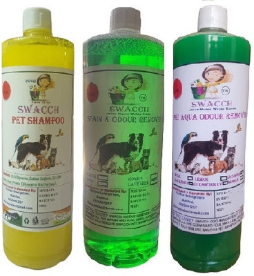 swacch Shampoo(Lemon)+Deodorizer(Mogra)+Stain Remover(Jasmine) (pack of 3) Pet Spa Kit