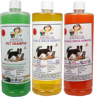 swacch Shampoo(Neem Alovera)+Deodorizer(Lemon)+ Stain Remover( Orange) (pack of 3) Pet Conditioner(3000 ml)