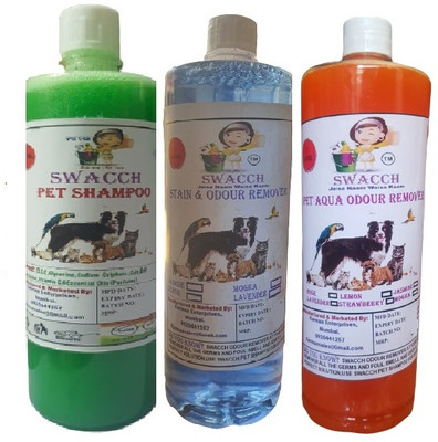 swacch Shampoo(Neem Alovera)+Deodorizer(Lavender)+Stain Remover(Orange) (Pack of 3) Pet Conditioner(3000 ml)