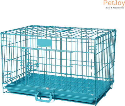 PetJoy Pet Single Door Folding Metal Cage with Removable Tray for Dog & Cat, 30 Inch Hard Crate Pet Crate