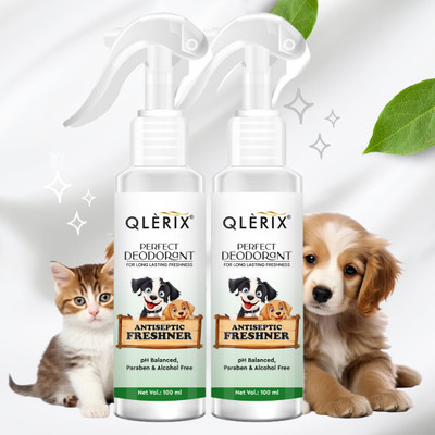 QLERIX Long lasting Pet Deodorizer & Odour control or Odour Remover Spray for Dog & Cat Deodorizer(200 ml, Pack of 2)