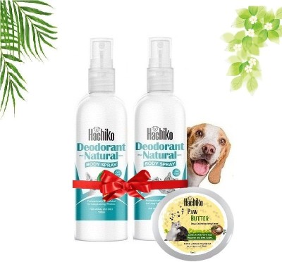 Hachiko Dog Deodorant Spray+Deodorant Spray+Paw Butter Moisturizing & Soft Cream || Deodorizer(215 ml, Pack of 3)
