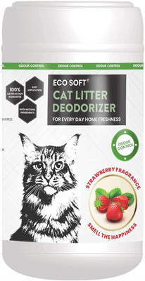VetSafe ECOSOFT Cat Litter Deodorizer | Strawberry Fragrance | Odour Eliminating Powder Deodorizer(750 g, Pack of 1)
