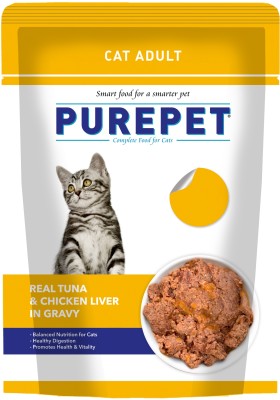 purepet Real Chicken and Tuna 1.5 kg (30x0.05 kg) Wet Adult Cat Food