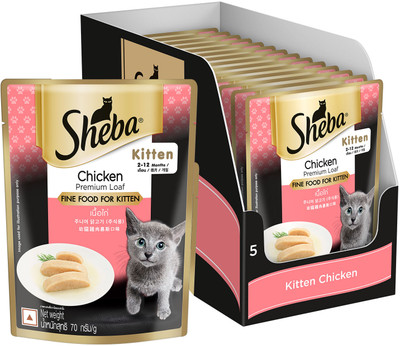 Sheba Fine Premium Loaf (2-12 Months) Chicken 980 g (14x70 g) Wet Young Kitten Food
