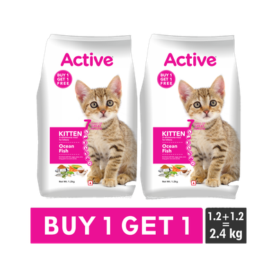 Active (2x1.2kg), Ocean Fish 2.4 kg (2x1.2 kg) Dry Young Cat Food