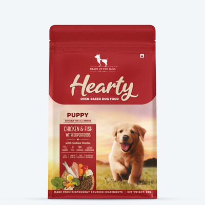 Heads Up For Tails Hearty Oven-Baked Chicken & Fish With Superfoods Puppy Dry Food All Breed Duck 2 kg Dry Young Dog Food