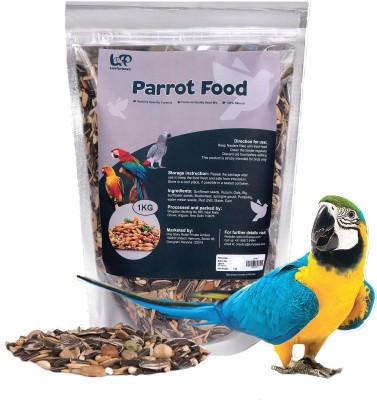 Luvfurpaws Parrot Food for Big Parrot African Parrot Sun, All Life Stages Mix Seeds, 1 kg Dry Adult Bird Food