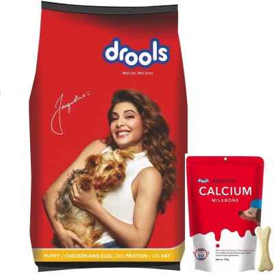 Drools DROOLS PUPPY 3 KG CHICKEN & EGG WITH CALCIUM BONE Chicken, Egg 3 kg (2x1.5 kg) Dry Young Dog Food