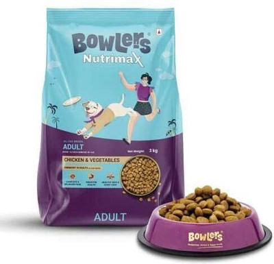 Bowlers bowlers adult pet food 3kg chicken& vegetables Chicken, Vegetable 3 kg Dry Adult Dog Food