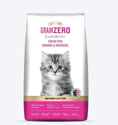 SIGNATURE GrainZero Mother and Kitten Fish, Mackeral 1.2 kg Dry Young, Adult, New Born Cat Food