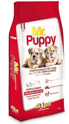 All4pets Mr.Puppy Premium Quality Dog food for all breeds Chicken, Rice 6 kg Dry Young Dog Food