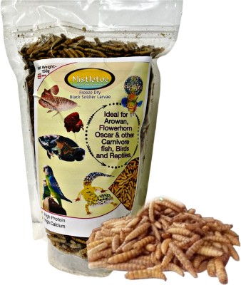 Mistletoe Black Soldier Fly Larvae Dried Natural for Fish Food, Reptiles, Birds 150g 0.15 kg Dry Adult Fish Food