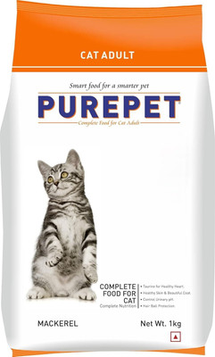 Purepet Real Mackerel 1 kg Dry Adult Cat Food