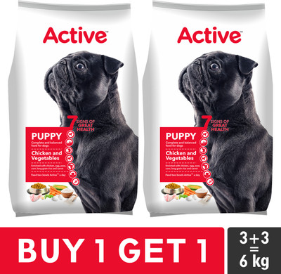 Active Puppy (2x3kg) Chicken and Vegetable 6 kg (2x3 kg) Dry Young Dog Food