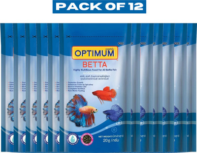 Optimum OPTIMUM BETTA Highly Nutritious Food for All Betta Fish 240g Shrimp 0.24 kg (12x0.02 kg) Dry Adult, New Born, Senior, Young Fish Food