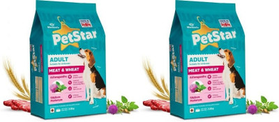 PetStar Improves muscle & strength, Supports immunity, protects liver & kidney, Wheat & Meat 20 kg (2x10 kg) Dry Adult Dog Food