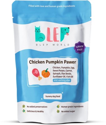 BLEP Human Grade Chicken Pumpkin Pawer Fresh Food (100gmX42) | Full Meal & Topper Chicken 4.2 kg (42x0.1 kg) Wet Adult, Senior, Young Dog Food